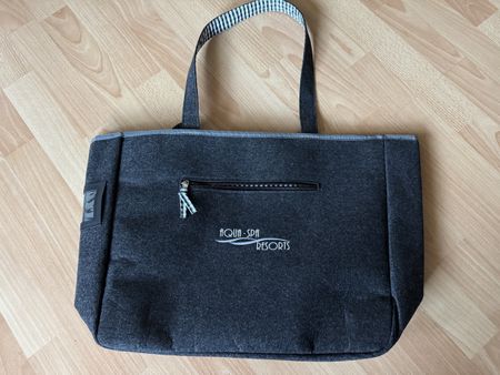 Spa-Tasche Stoff/innen plastifiziert dunkelgrau neu