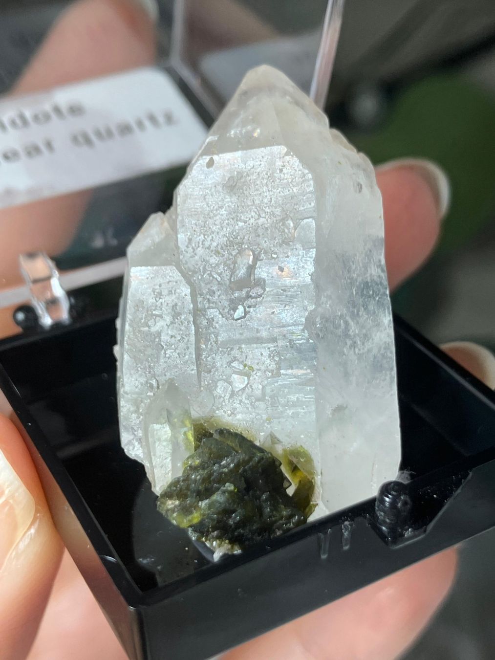 Edelsteine: Epidot auf klarem Quarz – Neu (gemäss Beschreibung) aus Neuheim von m.hald