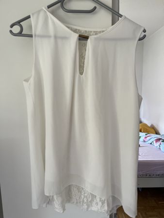 Damen Weiss Spitzentop – one size
