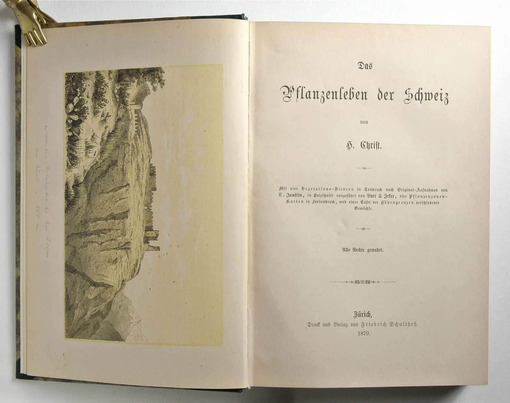 Libri: Christ, H. Das Pflanzenleben der Schweiz. Mit einigen Abb. – Usato da Erschwil venduto da taglang