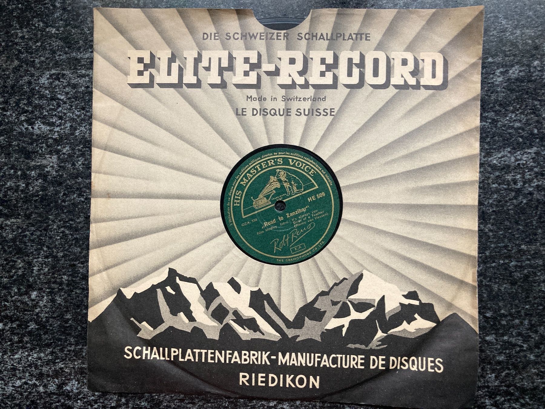 Dischi in vinile: Schellack-Platte: Robt Reno – Usato da Zürich venduto da Chaeffeler