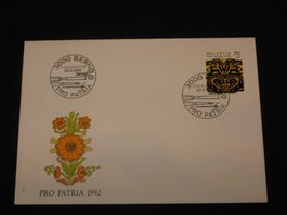 Pro Patria FDC 1992 Nr. 236  Volkskunst aus der Schweiz
