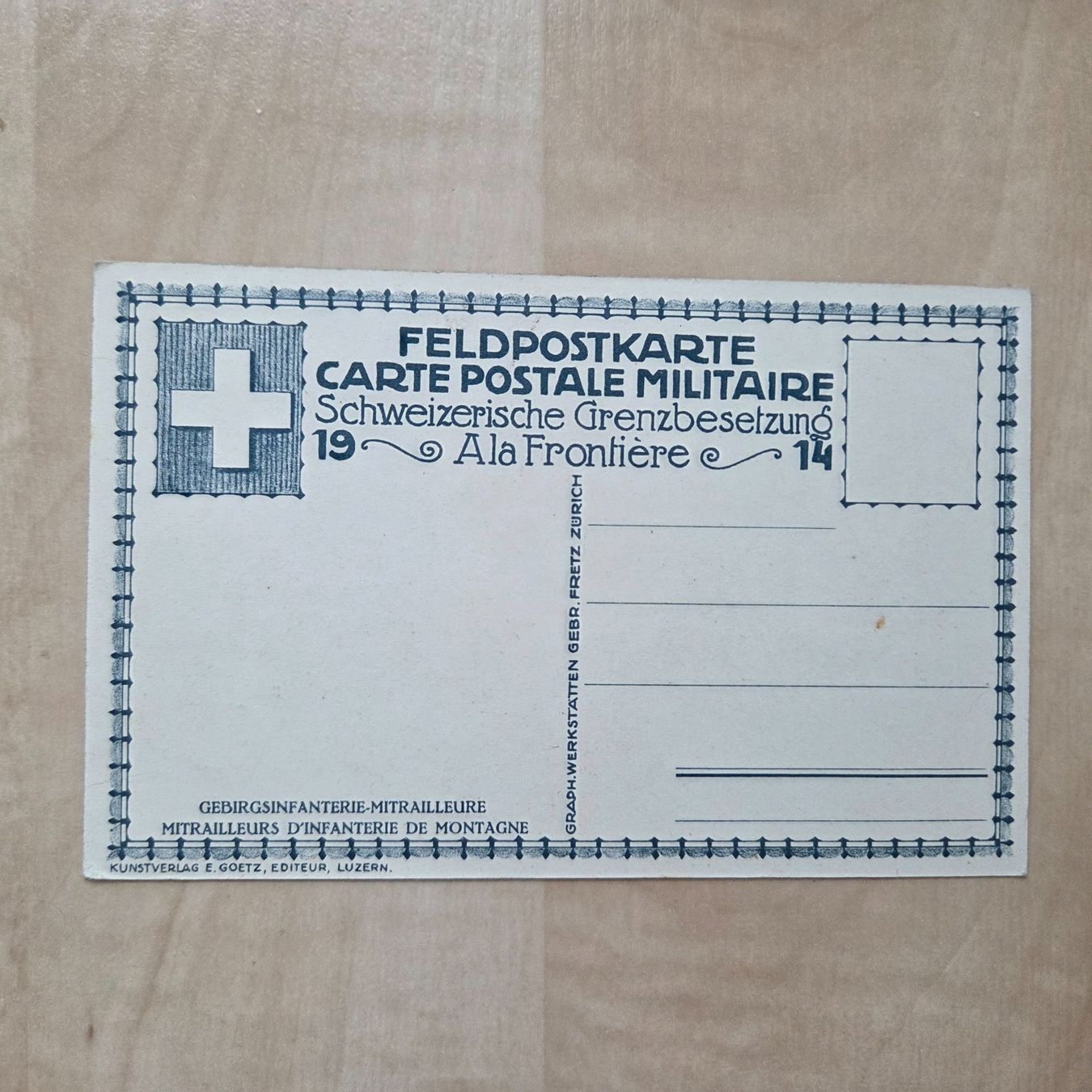 Cartoline postali: Feldpostkarte Schweizerische Grenzbesetzung 1914 – Usato da Zug venduto da Sunshine_113 1