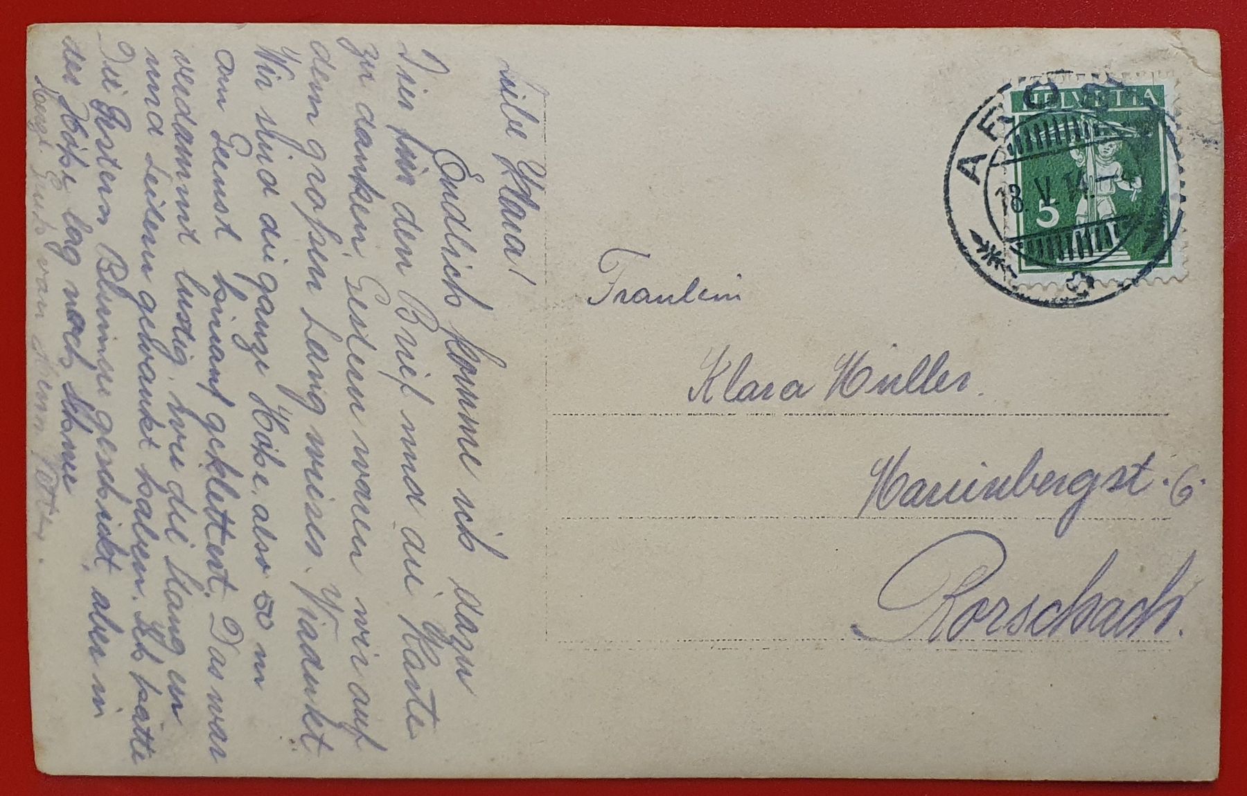 Ansichtskarten: Arosa 1914 - Alphütte mit Skifahrer – Gebraucht aus Kreuzlingen von Rschweiz1 1