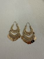 Ohrringe goldfarben Ornament Design - wie neu!