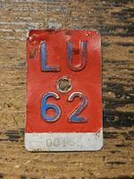 Velonummernschild LU 62