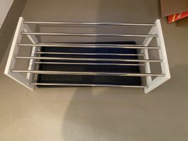Schuhregal weiss mit Abtropfschale 75 cm gebrauchter Zustand