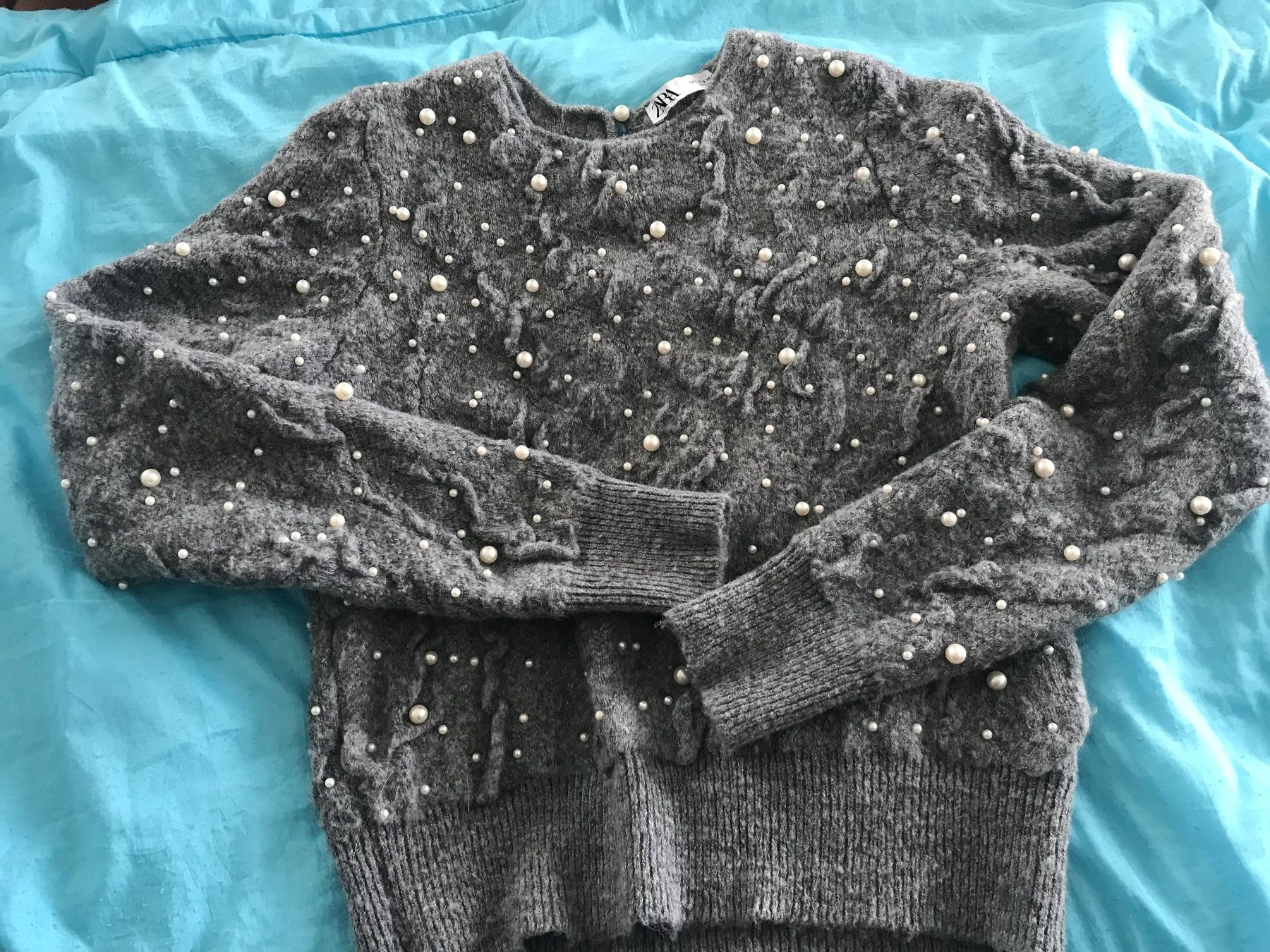 Zara Pullover & Sweatshirts: Zara Perlenpullover Grobstrick Gr. S – Gebraucht aus Niederteufen von mix18