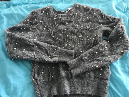 Zara Perlenpullover Grobstrick Gr. S