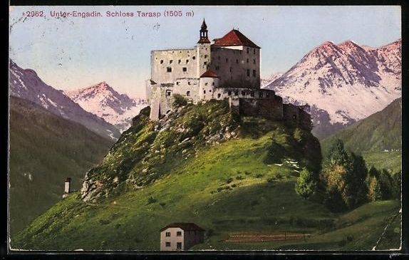 Cartoline postali: Tarasp /Unter-Engadin, Blick auf das Sch – Usato da Berlin venduto da bartko-reher