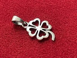 Anhänger Kleeblatt 925 Sterling Silber Steel Art