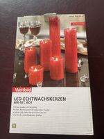 LED-Echtwachskerzen Set 6-teilig rot in Originalverpacku