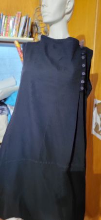 Damenkleid Schwarz gr 44 Wolle/Leinegemisch gek. Oliver Jung