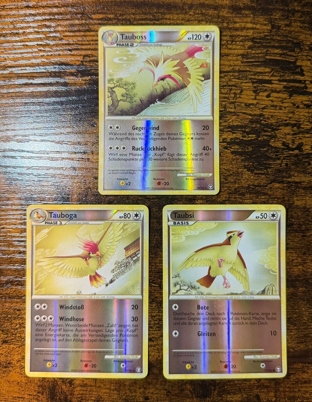 Pokémon Carte collezionabili: Tauboss, Tauboga & Taubsi Bundle / 29, 47 & 71 – Usato da Zürich venduto da PEACECOCOON