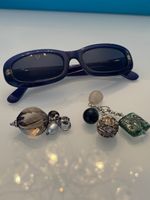 Sonnenbrille Gianni Versace blau und zwei grosse Anhänger