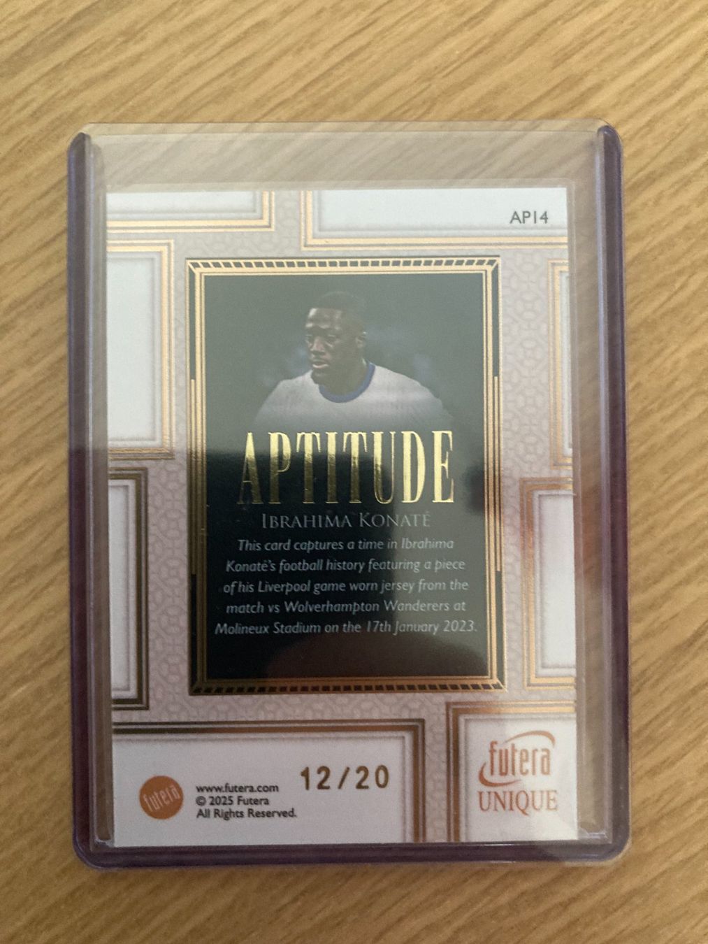 Carte collezionabili: Futera Unique 2025 - Ibrahim Konaté Patch /20 – Usato da La Tour-de-Peilz venduto da Tyalos_Cards 1