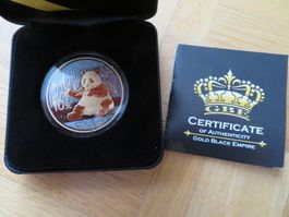 China 10Yuan Panda Münze 2017 / 1oz Silber Gold Black Empire