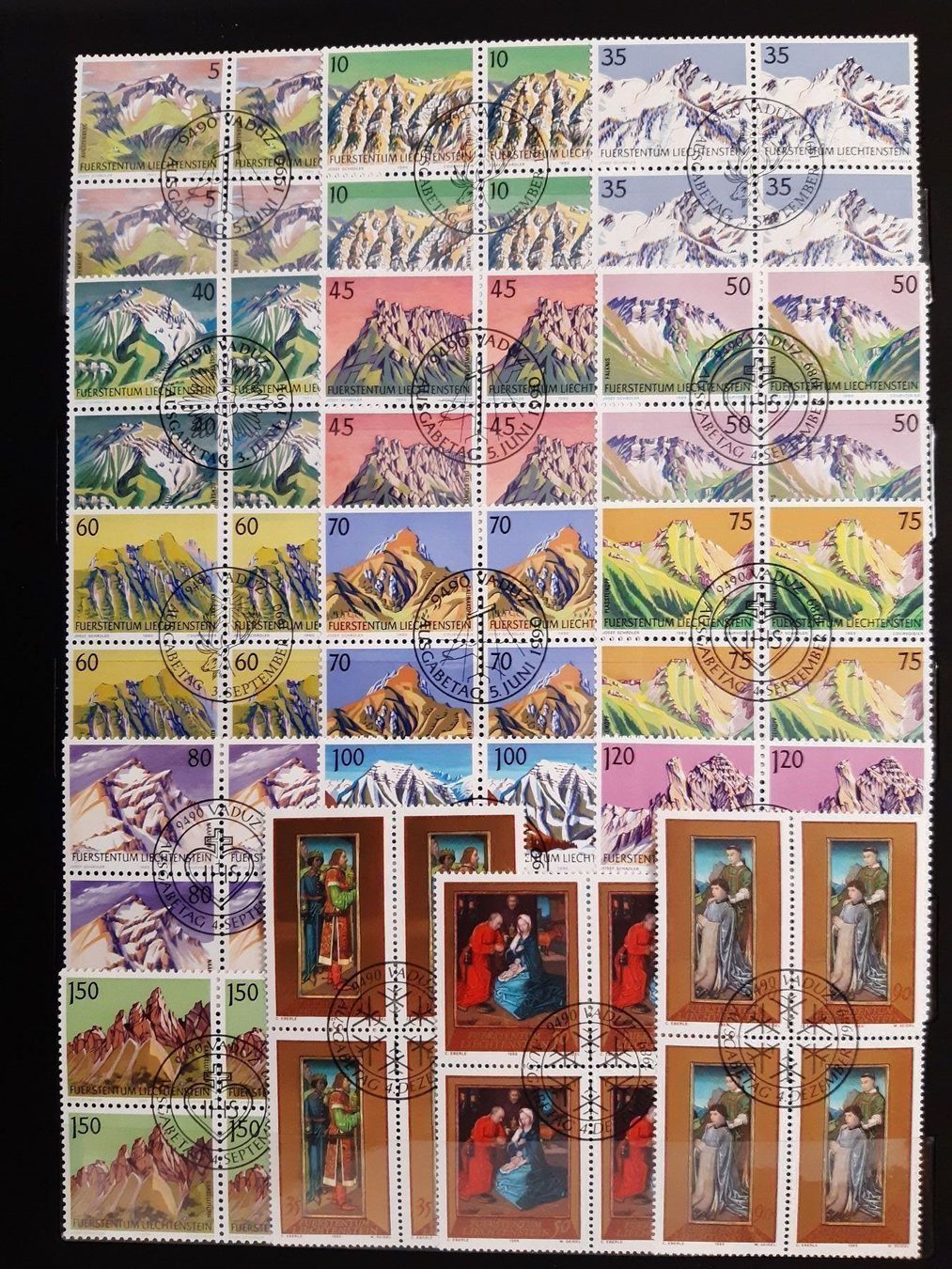 Tutti i francobolli: Liechtenstein 4er Blocks 1989 – Usato da Confignon venduto da Alfda2000 1
