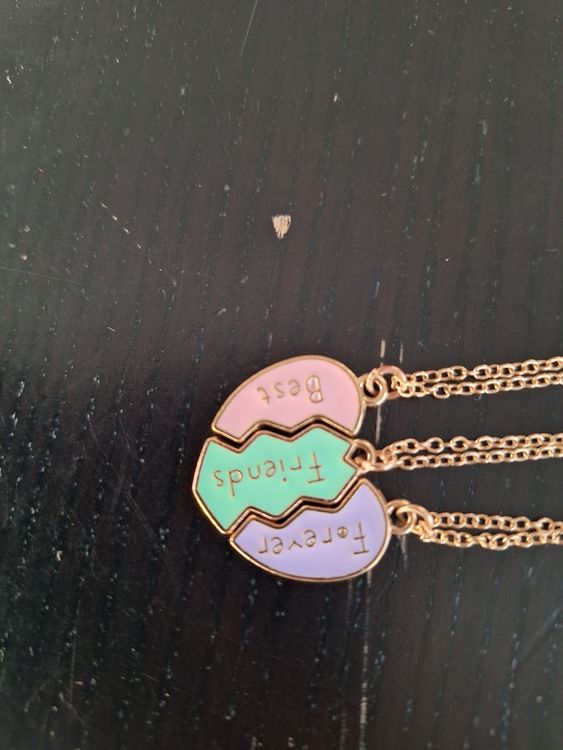 Freundschaftskette Für 2/3/4 BFF – Herz-Anhänger Aus 925 Sterling Silber, Personalisierbar