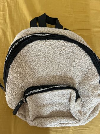 Rucksack bouclé beige