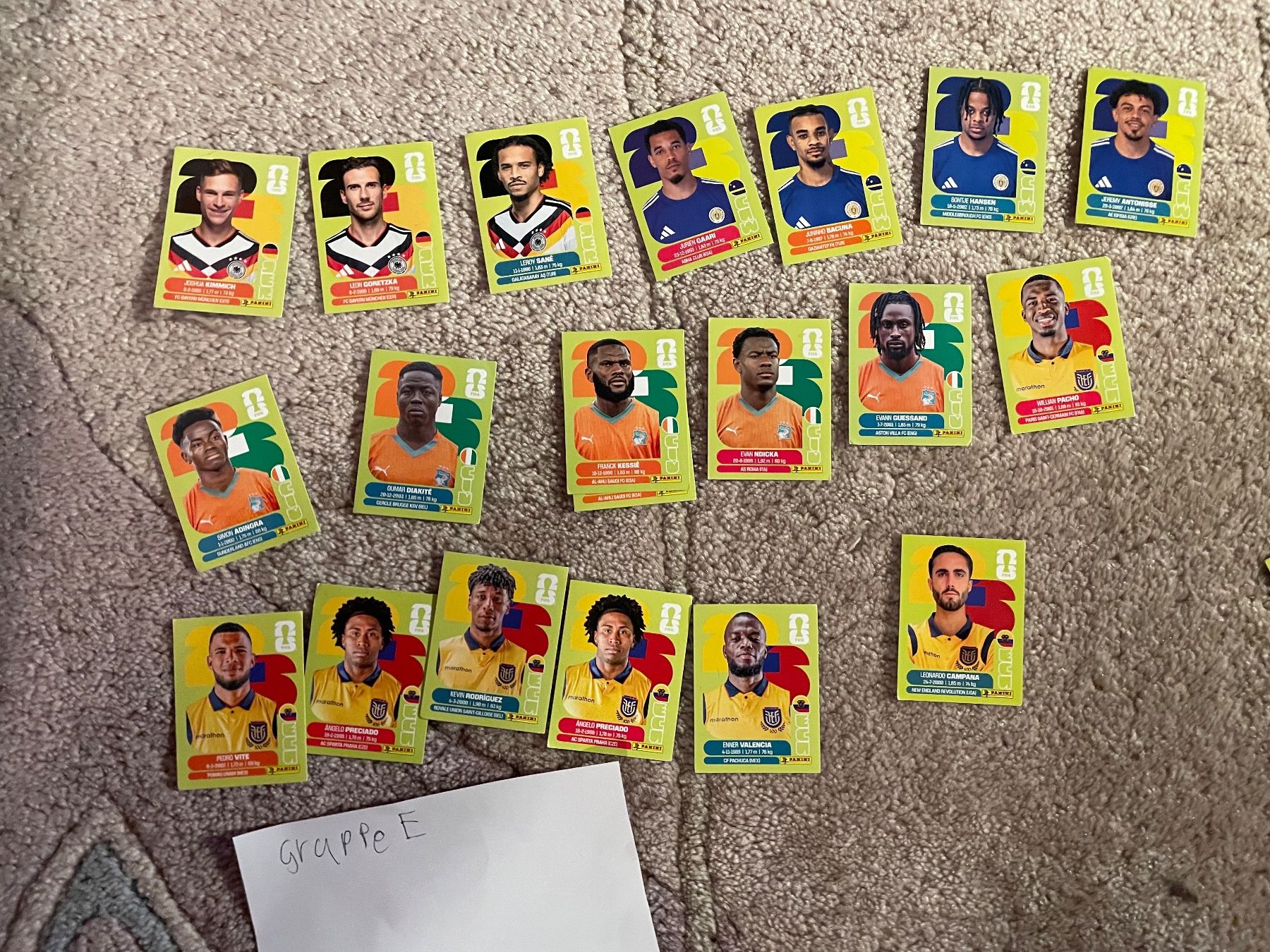 Panini Sammelbilder & Trading cards: Panini Stickers WM 2026- Gruppe E - 19 Bilder – Gebraucht aus Zürich von janinanatalie