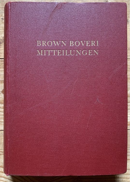 Buch Brown Boveri Mitteilungen 1