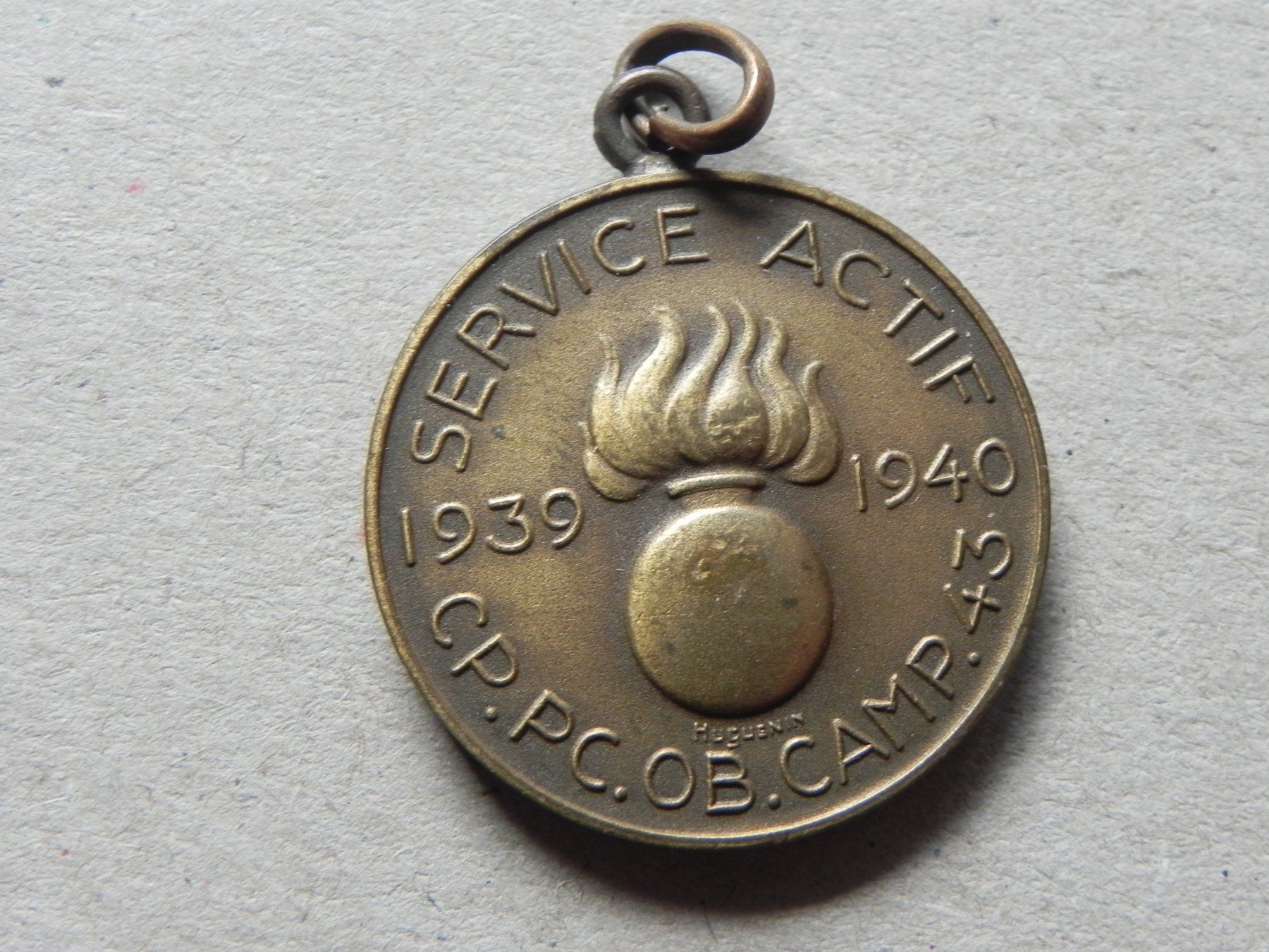Medaillen: Medaille CH Militär Grenzbesetzung 1939/40 Cp.Pc.Ob. Camp.43 – Gebraucht aus Siebnen von krimsie 1