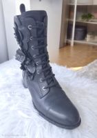 Valentino Floral Appliqué Combat Boots 