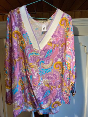 BLUSENKLEID LILA-BUNT