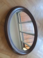 Miroir ovale en bois brut vintage