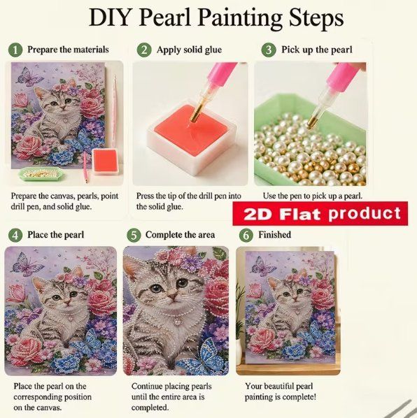 Kit bricolage: Diamond Painting Perlen Katze – Nuovo e nell'imballaggio originale da Obergösgen venduto da Diydiamant 1