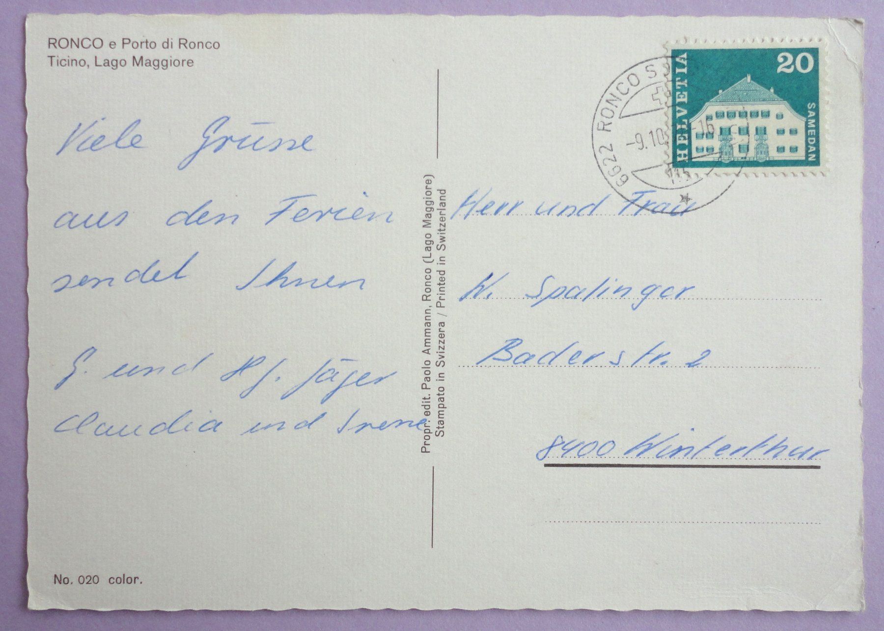Cartoline postali: Ronco e Porto Ronco, Lago Maggiore – Difettoso da Fétigny venduto da Billy2miny 1