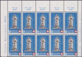 1940, Pro Patria B6 im 10er-Bogen postfrisch **. Kat: 50.-+