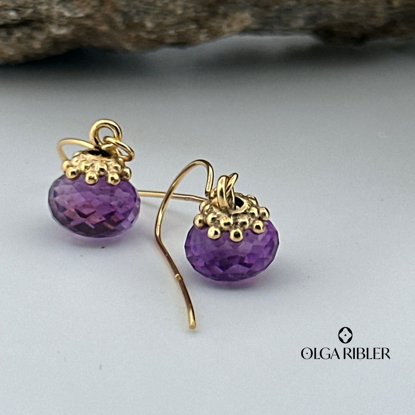 Olga Ribler Orecchini pendenti & Orecchini a lobo: Ohrringe mit Amethyste Silber gelbvergoldet – Nuovo (secondo la descrizione) da Luzern venduto da Schmuckoutlet 1