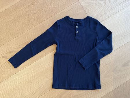 H&M Long-Sleeve Henley Shirt - Navy Blue - Size 5-6 Years