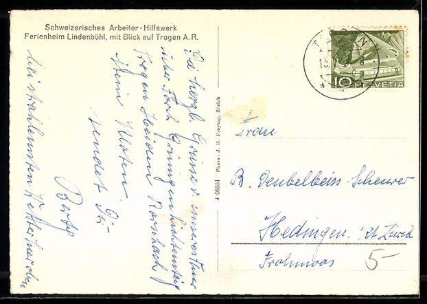 Ansichtskarten: Trogen /A.R., Schweizerisches Arbeiter-H – Gebraucht aus Berlin von bartko-reher 1