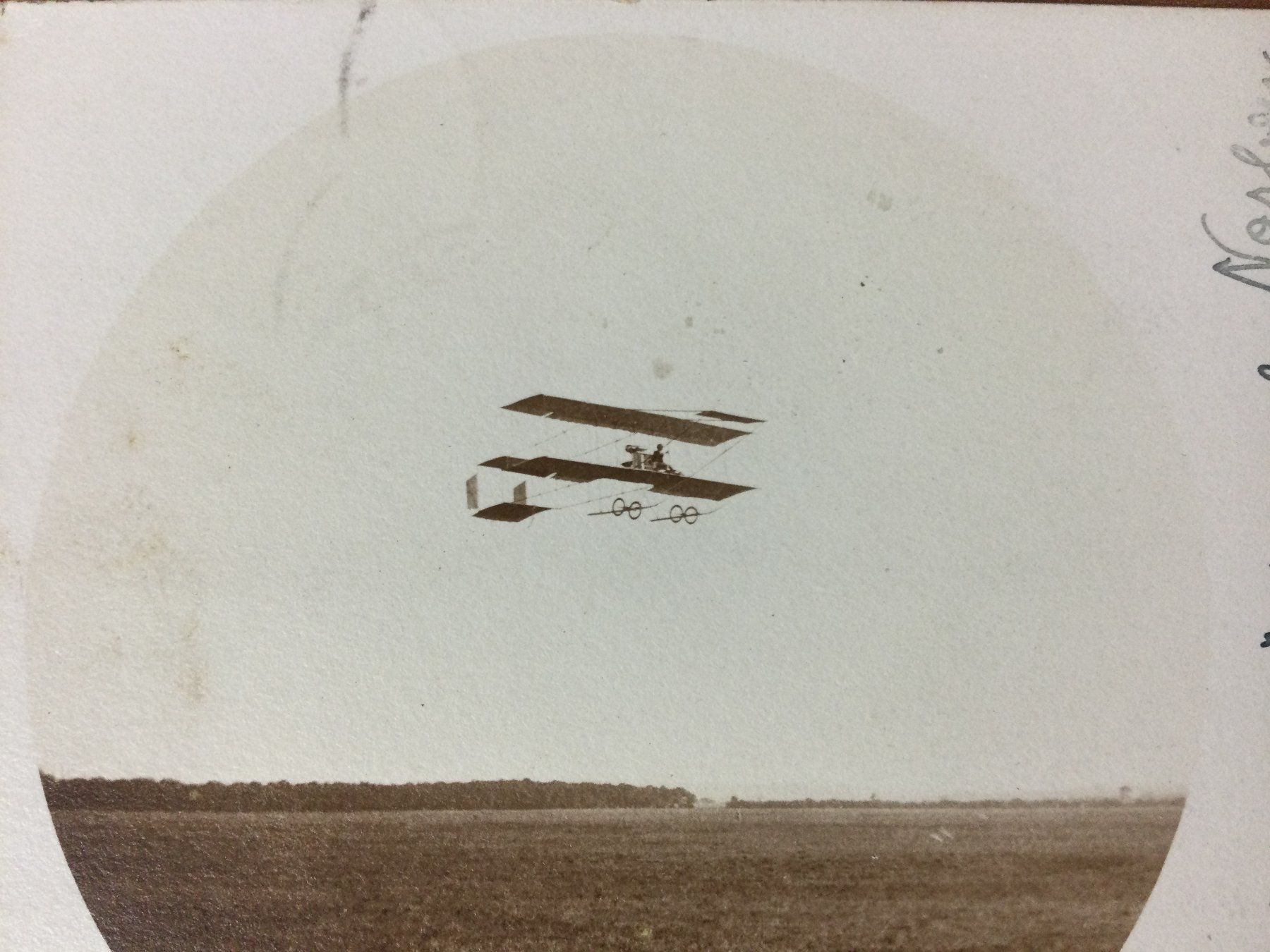 Ansichtskarten: Antike Ansichtskarte mit Doppeldecker Flugzeug ca. 1910 – Gebraucht aus Wangen SZ von kuriosum12 1