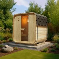 Outdoor Fasssauna BARI M mit Ofen (3,6kW) - 120x185x194cm