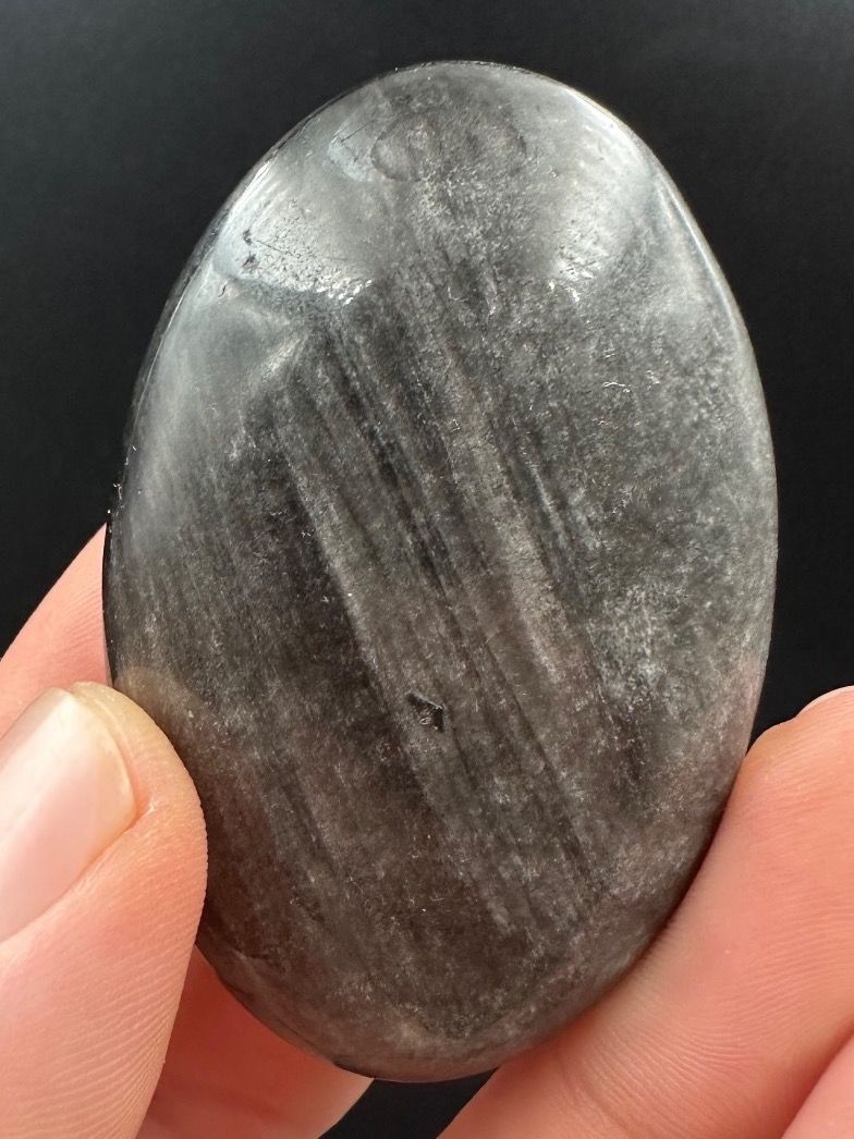 Minerali & Pietre curative: Silber Obsidian Handschmeichler Heilstein – Nuovo e nell'imballaggio originale da Männedorf venduto da Handschmeichler 1
