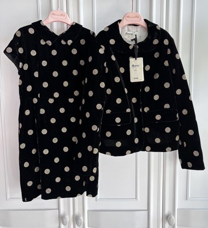 Bonpoint Couture girls velvet dress jacket set 140 10 Y NEW