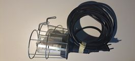 Werkstattlampe / Baulampe mit langem Kabel, Vintage!