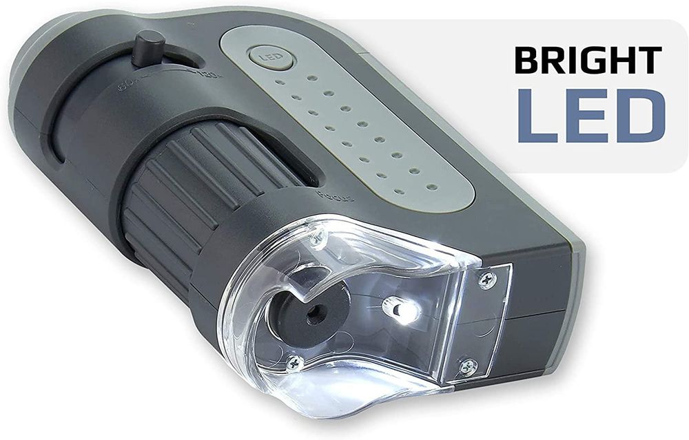 Zavarius LED-Taschenmikroskop 60x–120x – Mit Asphärischer Linse, Handschlaufe & LED, Für Unterwegs