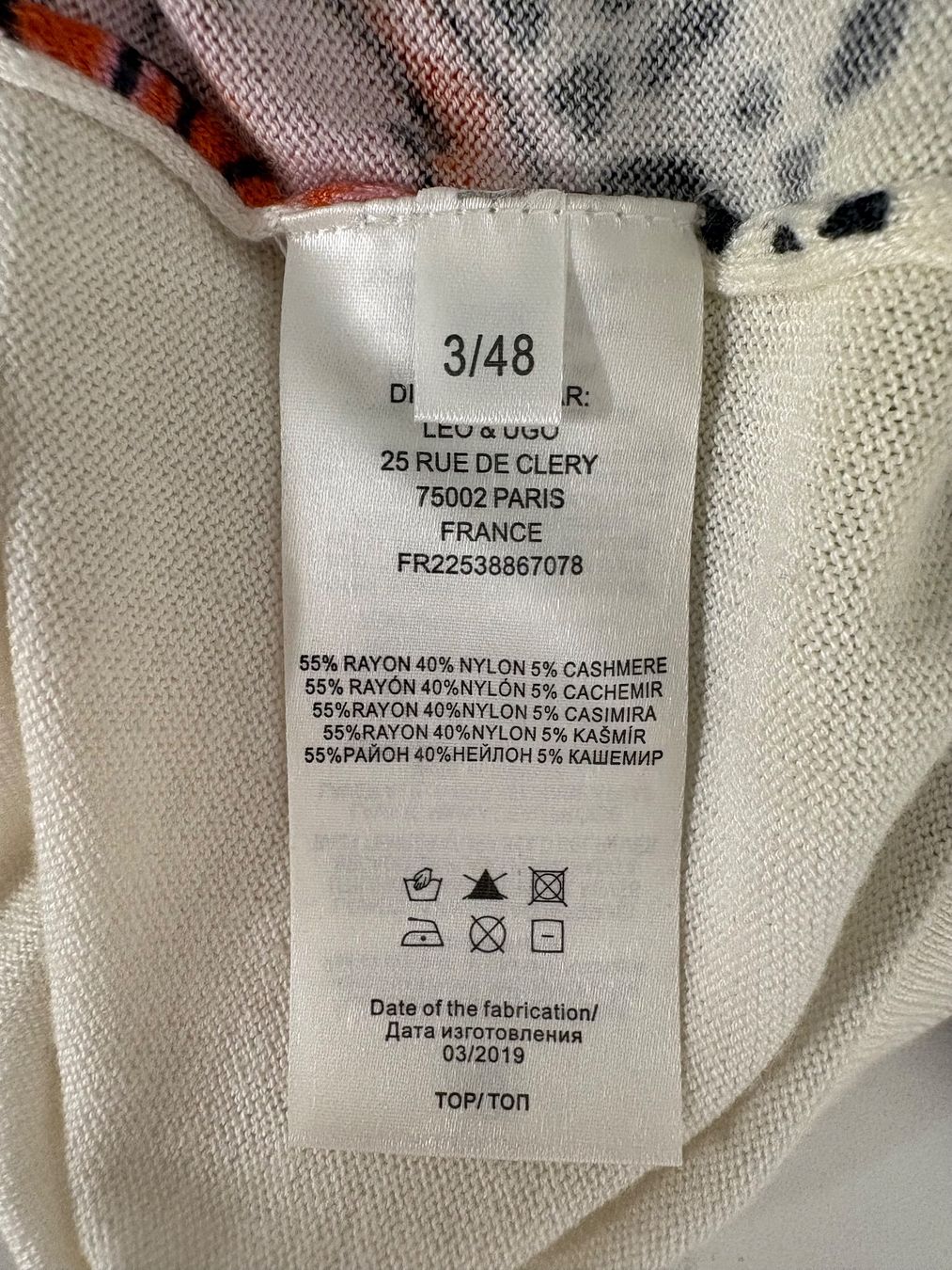 Maglioni & Felpe: Leo&Ugo Pullover Blumenmuster weiss bunt Glitzer 40 Kaschmir – Usato da Regensdorf venduto da secondchancefashion 5