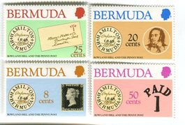 Briefmarken "One Penny Black". Bermuda