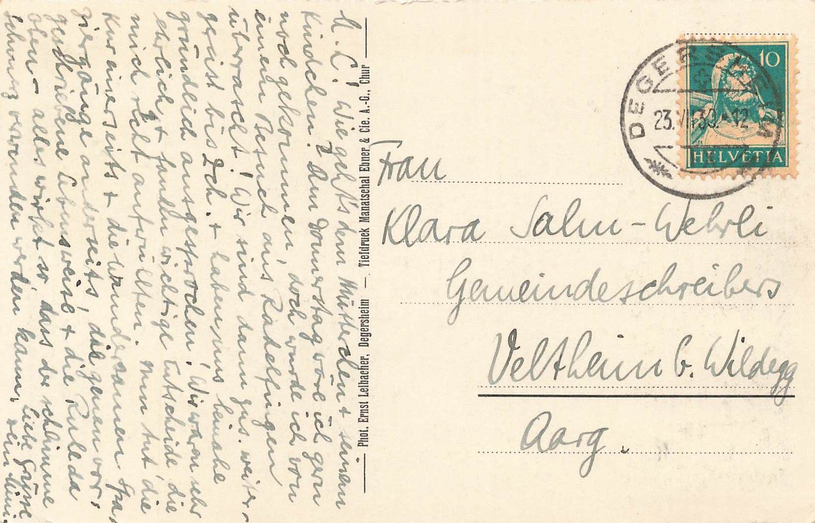 Cartoline postali: Degersheim – Usato da Biasca venduto da Blenio71 1