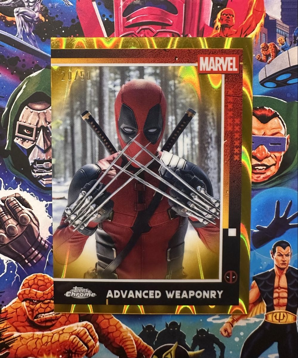 Topps Carte collezionabili: 2025 TOPPS CHROME DEADPOOL GOLD RAYWAVE REFRACTOR 20/50 – Nuovo (secondo la descrizione) da Walliswil b.Wangen venduto da Swiss-Trading-Bros