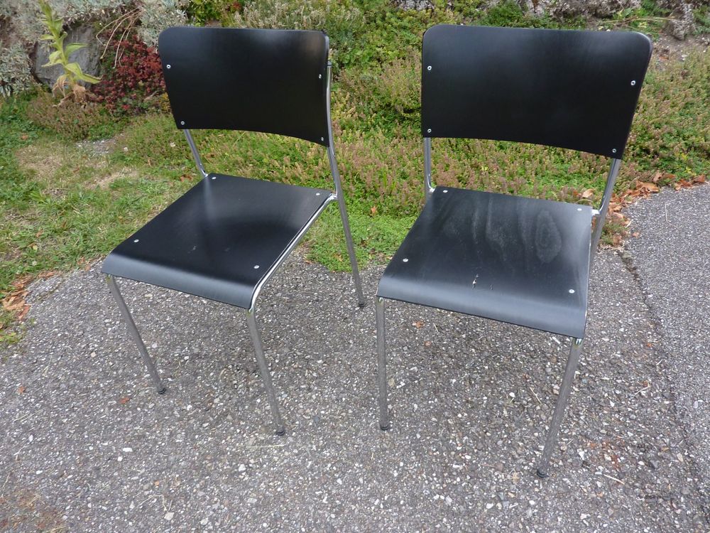 2 Stühle Dietiker ATRIO Seminarstühle Holzstühle stapelbar 1