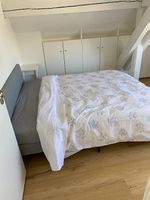 Cadre de lit IKEA SLATTUM 160×200cm gris foncé + sommier