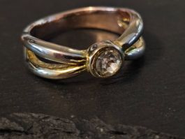 AKTION Gelb gold Ring massiv Stein Geschenk Modeschmuck 4.15