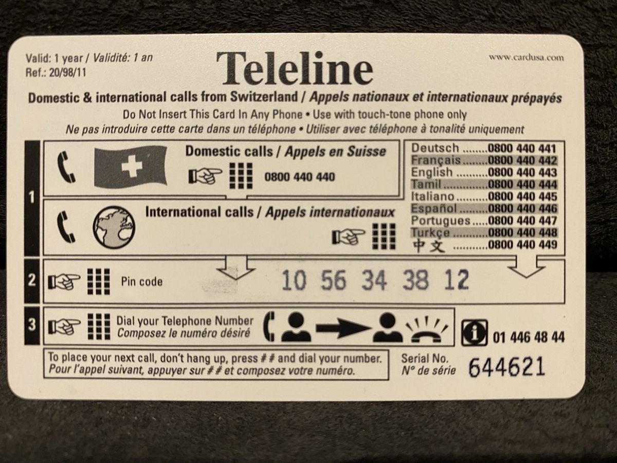Telefon- & Taxkarten: Teleline – Gebraucht aus Lausanne von babacard10 1